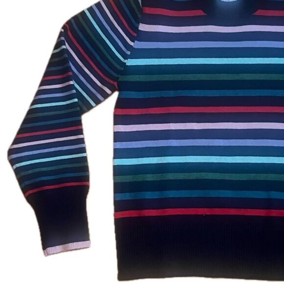 Addison Bay Knit Cypress Active Sweater Navy Stripe Size Large - Picture 6 of 11